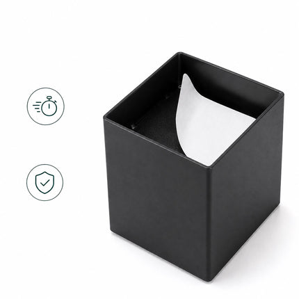 Square Cup Furniture Risers Set of 4, Carbon Steel, 500 kg, Black