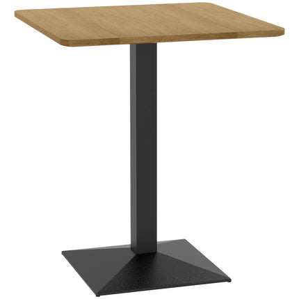 Quadratischer Esstisch, Dunkelbraun, Holzoptik, Stahlgestell