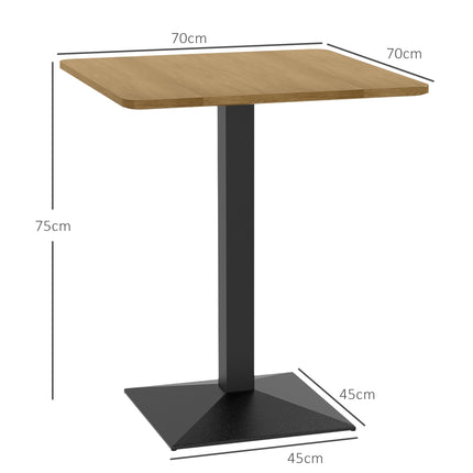 Quadratischer Esstisch, Dunkelbraun, Holzoptik, Stahlgestell