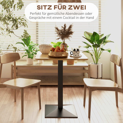 Quadratischer Esstisch, Dunkelbraun, Holzoptik, Stahlgestell