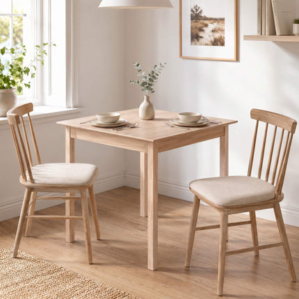Square Dining Table, Natural Pine Wood, 75x75x76 cm