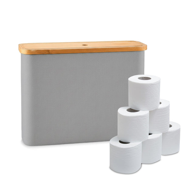 Quadratischer Toilettenpapierhalter aus Stoff, fasst 12 Rollen