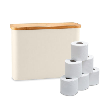 Square Fabric Toilet Roll Holder, Holds 12 Rolls