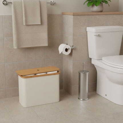 Square Fabric Toilet Roll Holder, Holds 12 Rolls
