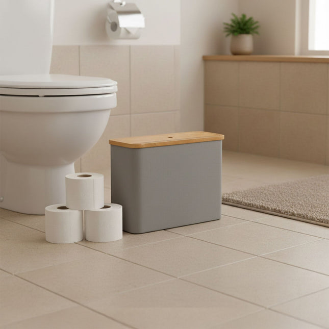 Quadratischer Toilettenpapierhalter aus Stoff, fasst 12 Rollen