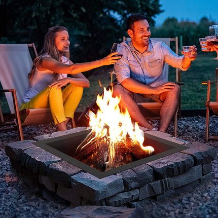 Square Fire Pit Ring Insert, 42x42 in, Carbon Steel