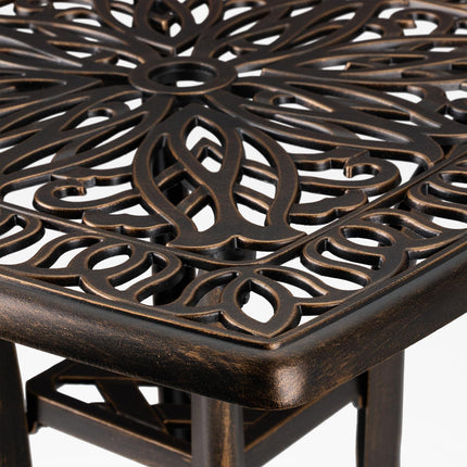 Square Garden Table, Cast Aluminium, Weatherproof