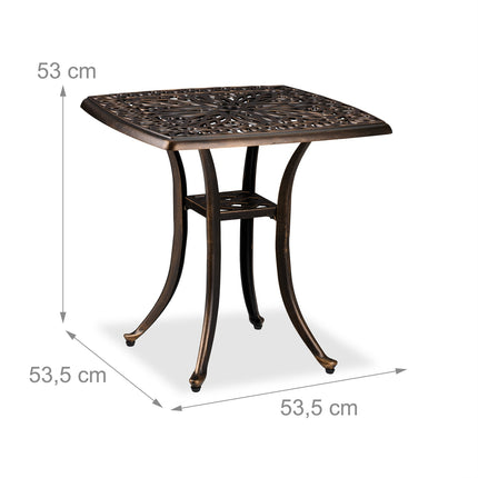 Square Garden Table, Cast Aluminium, Weatherproof