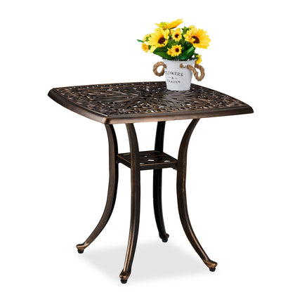 Square Garden Table, Cast Aluminium, Weatherproof