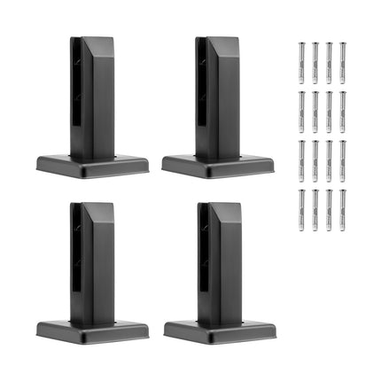 Square Glass Railing Clamps, 4-Pack, 304 Steel, 8-12mm