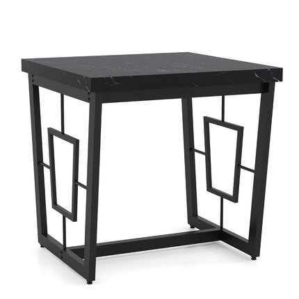 Quadratischer Marmor-Beistelltisch, Schwarz, 60x60x60 cm