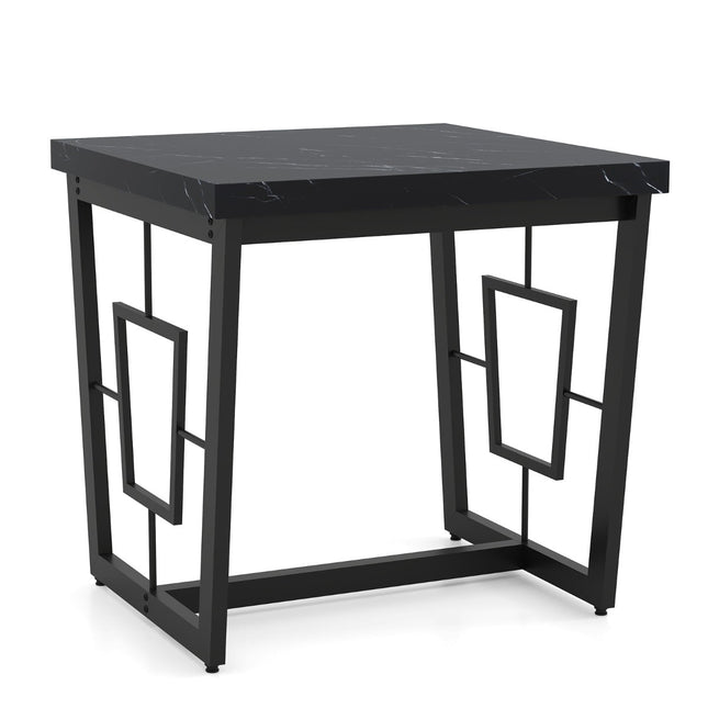 Square Marble Side Table, Black, 60x60x60 cm