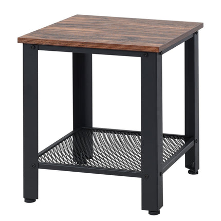 Square Metal Coffee Table, 40x40x45.5 cm, Brown