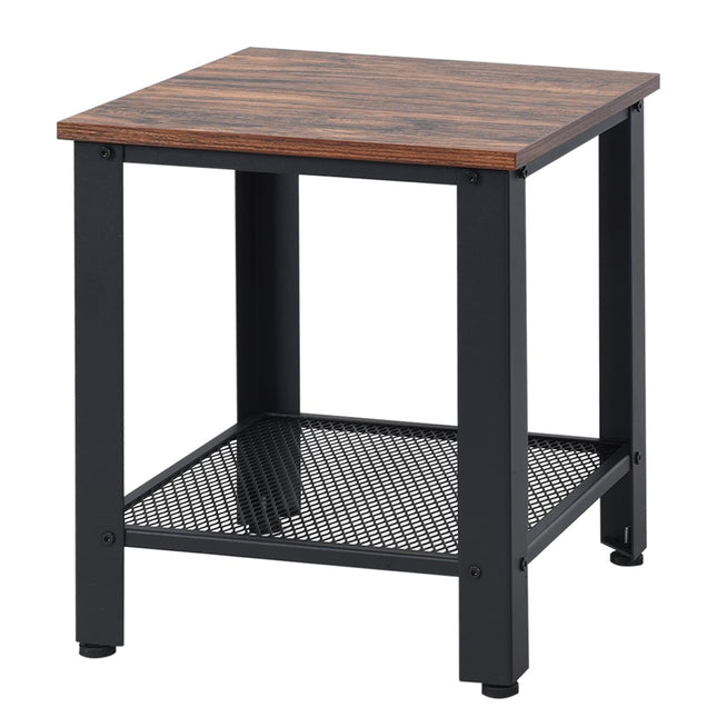 Square Metal Coffee Table, 40x40x45.5 cm, Brown