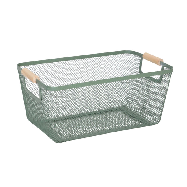 Square Metal Storage Basket with Handles