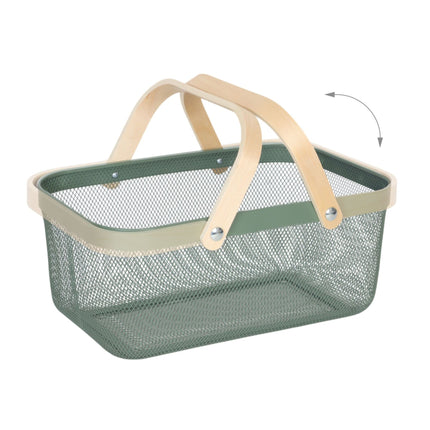 Square Metal Storage Basket with Handles