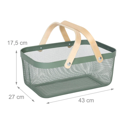 Square Metal Storage Basket with Handles