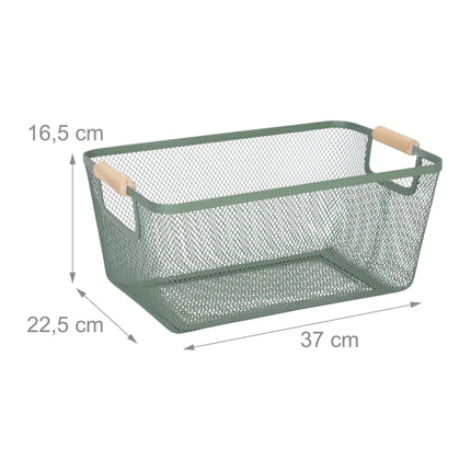 Quadratischer Metall-Aufbewahrungskorb mit Griffen