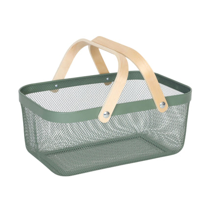 Square Metal Storage Basket with Handles