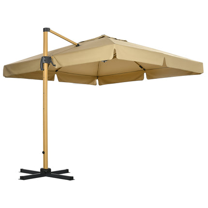 Quadratischer Ampelschirm, Höhenverstellbar, 295 cm, Khaki