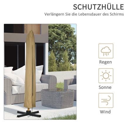 Quadratischer Ampelschirm, Höhenverstellbar, 295 cm, Khaki