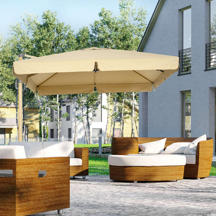 Quadratischer Ampelschirm, Höhenverstellbar, 295 cm, Khaki