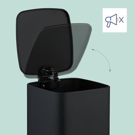 Quadratischer Treteimer 6L mit Soft-Close-Deckel