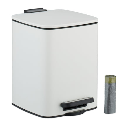 Quadratischer Treteimer 6L mit Soft-Close-Deckel