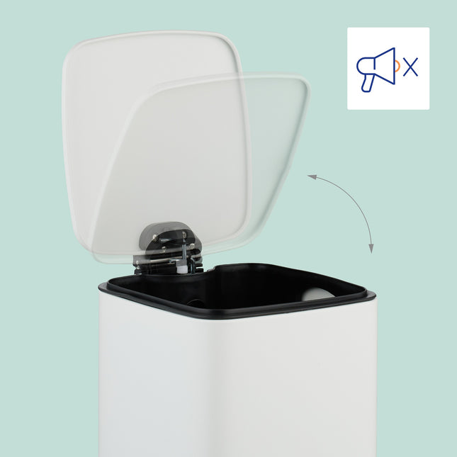 Quadratischer Treteimer 6L mit Soft-Close-Deckel
