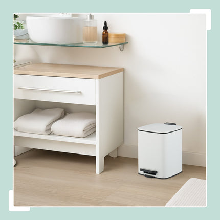 Quadratischer Treteimer 6L mit Soft-Close-Deckel