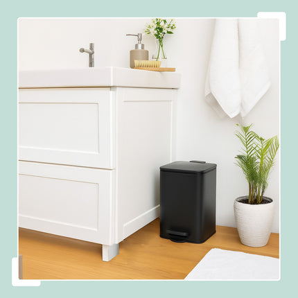 Quadratischer Treteimer 6L mit Soft-Close-Deckel