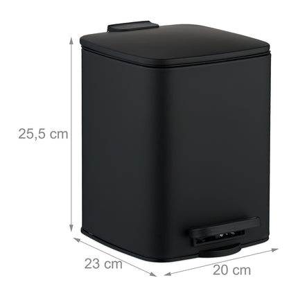 Quadratischer Treteimer 6L mit Soft-Close-Deckel
