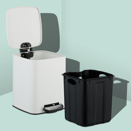 Quadratischer Treteimer 6L mit Soft-Close-Deckel
