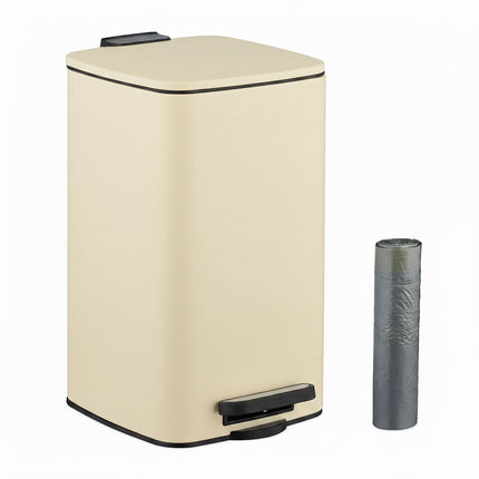 Square Pedal Bin 8L with Liners – Soft-Close, Hands-Free