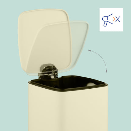 Square Pedal Bin 8L with Liners – Soft-Close, Hands-Free