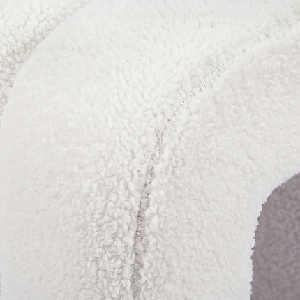 Quadratischer Plüsch-Fußhocker – Teddy-Stoff, gepolsterte Sitzfläche