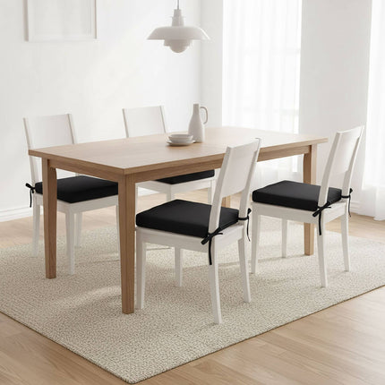 Quadratische Sitzkissen mit Bändern, 4er-Set