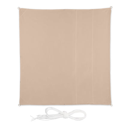 Quadratisches Sonnensegel, Beige Polyester mit Seilen