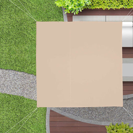 Quadratisches Sonnensegel, Beige Polyester mit Seilen