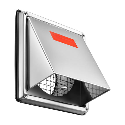 Square Wall Vent Cover, 145mm Stainless Steel With Screen