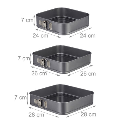 Quadratische Backformen 3er-Set
