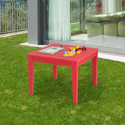 Čtvercový dětský stůl odolný vůči povětrnosti odolný hrací stůl červený 64.5 cm x 64.5 cm
