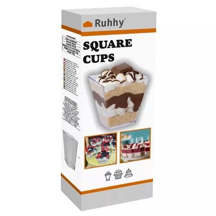 Čtvercové kelímky – 50 ks 120ml Ruhha 21164