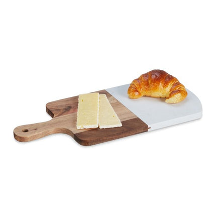 Square cutting board in wood and marble