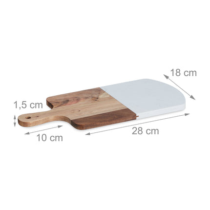 Square cutting board in wood and marble