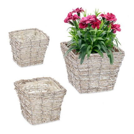 Pot de fleurs carré - lot de 3