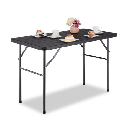 Table de jardin carrée aspect bois