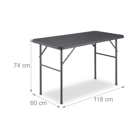Square garden table in wood look