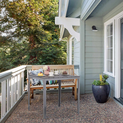 Square garden table in wood look