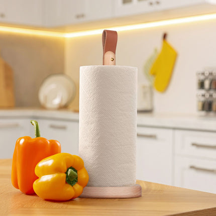 Porte-rouleau de papier essuie-tout carré en bois